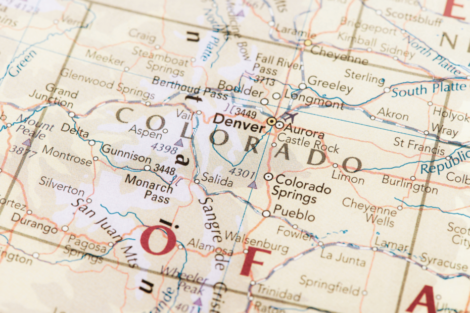 Map of Colorado showing Las Animas County