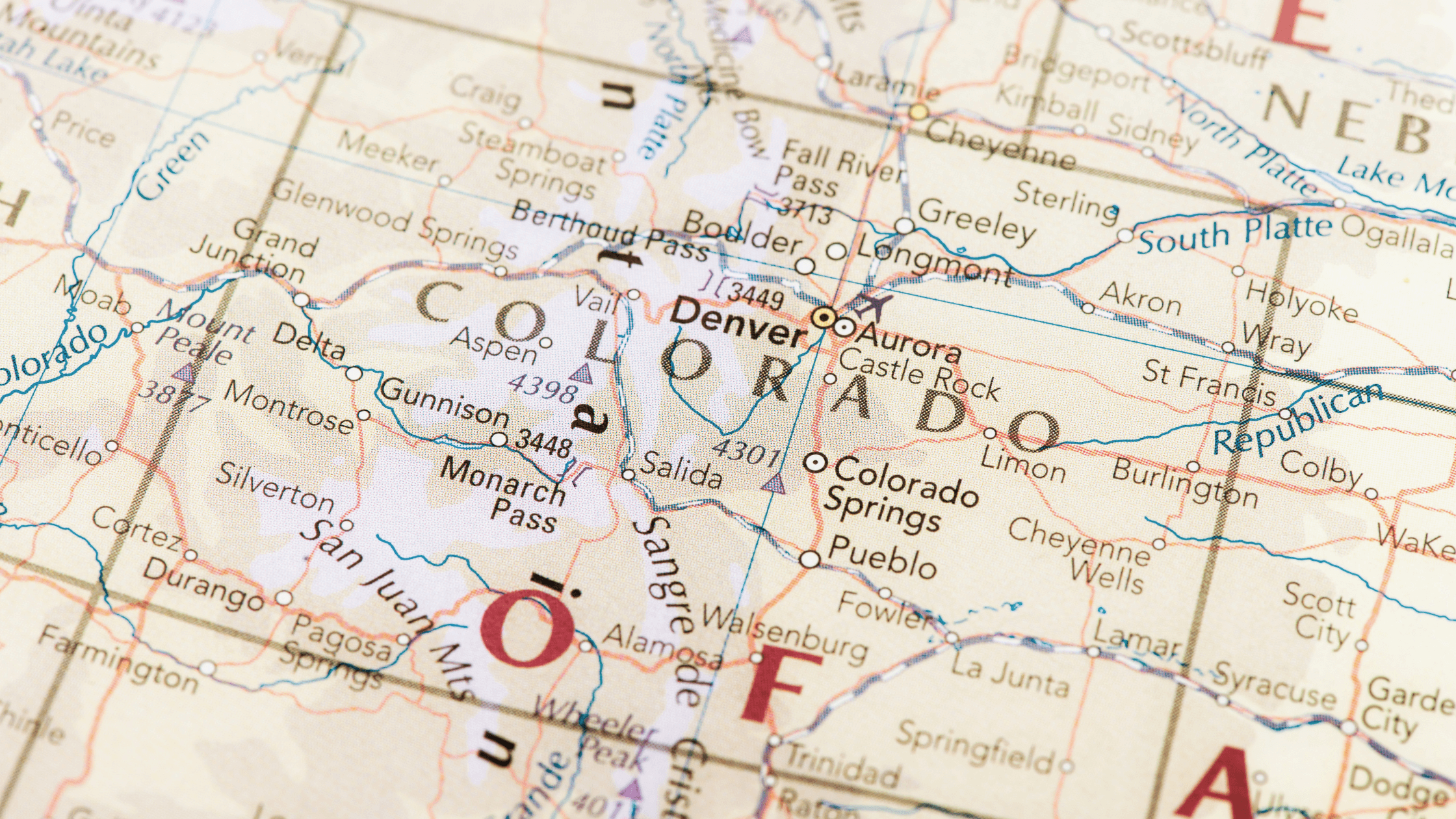 Map of Colorado showing Las Animas County